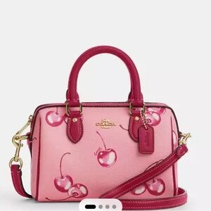 Coach Cherry Print Pink Satchel